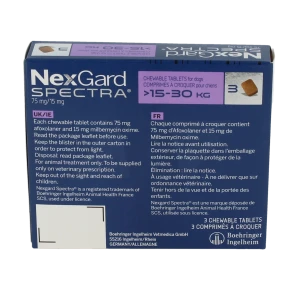 Nexgard Spectra 75 Mg/ 15 Mg Comprime A Croquer Pour Chiens 15 - 30 Kg, Comprimé à Croquer