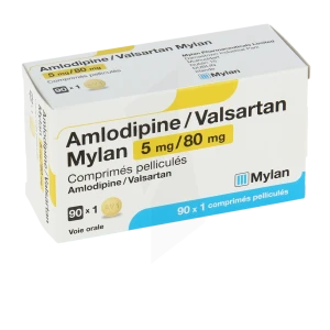 Amlodipine/valsartan Mylan 5 Mg/80 Mg, Comprimé Pelliculé
