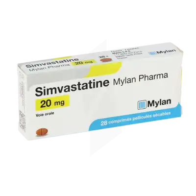 Simvastatine Viatris 20 Mg, Comprimé Pelliculé Sécable à SAINT-PRIEST