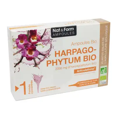 Nat&form Ampoules Harpagophytum Bio Solution Buvable 20 Ampoules/10ml à MARSEILLE