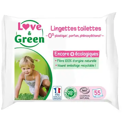 Love & Green Lingettes Toilettes Paquet/55 à DAMMARIE-LES-LYS