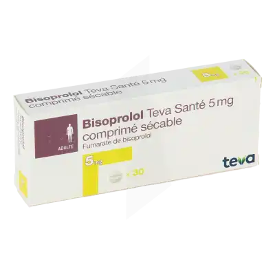 Bisoprolol Teva Sante 5 Mg, Comprimé Sécable à  JOUÉ-LÈS-TOURS