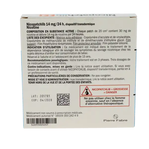Nicopatchlib 14 Mg/24 Heures, Dispositif Transdermique