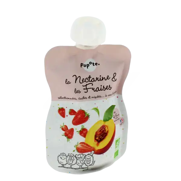 Popote Alimentation Infantile Nectarine Fraise Gourde/120g