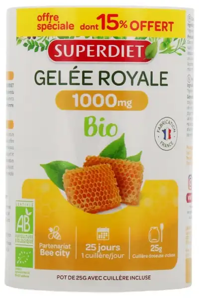 Superdiet Gelée Royale Bio Gelée Pot/25g 15%offert