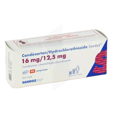 Candesartan/hydrochlorothiazide Sandoz 16 Mg/12,5 Mg, Comprimé à Bordeaux