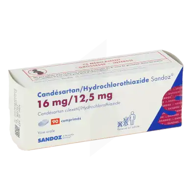 CANDESARTAN/HYDROCHLOROTHIAZIDE SANDOZ 16 mg/12,5 mg, comprimé