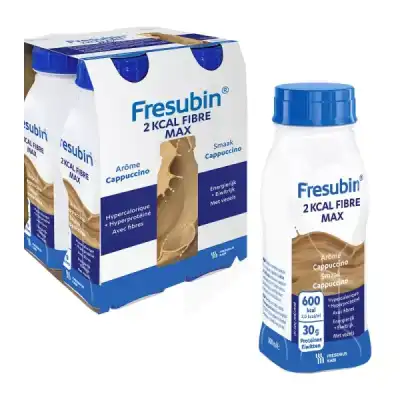 Fresubin 2 Kcal Fibre Max Nutriment Cappuccino 4bouteilles/300ml à TOURNAN-EN-BRIE