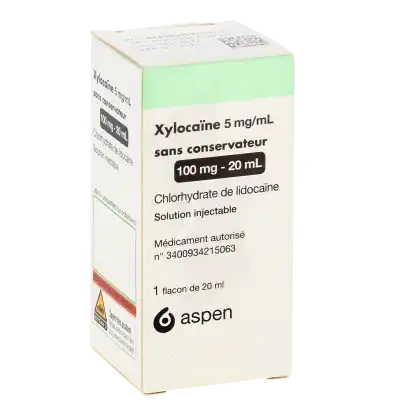 Xylocaine 5 Mg/ml Sans Conservateur, Solution Injectable à La Ricamarie