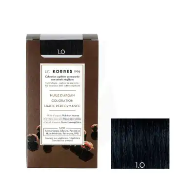 Korres Coloration Permanente à L'huile D'argan 1.0 Noir Kit à Le havre