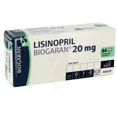 Lisinopril Biogaran 20 Mg, Comprimé Sécable à CANALS