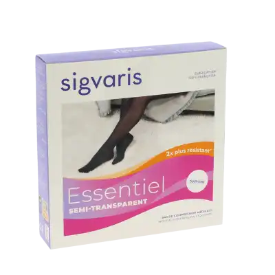 Sigvaris Essentiel Semi-transparent Bas Auto-fixants  Femme Classe 2 Dune Large Normal à MARIGNANE