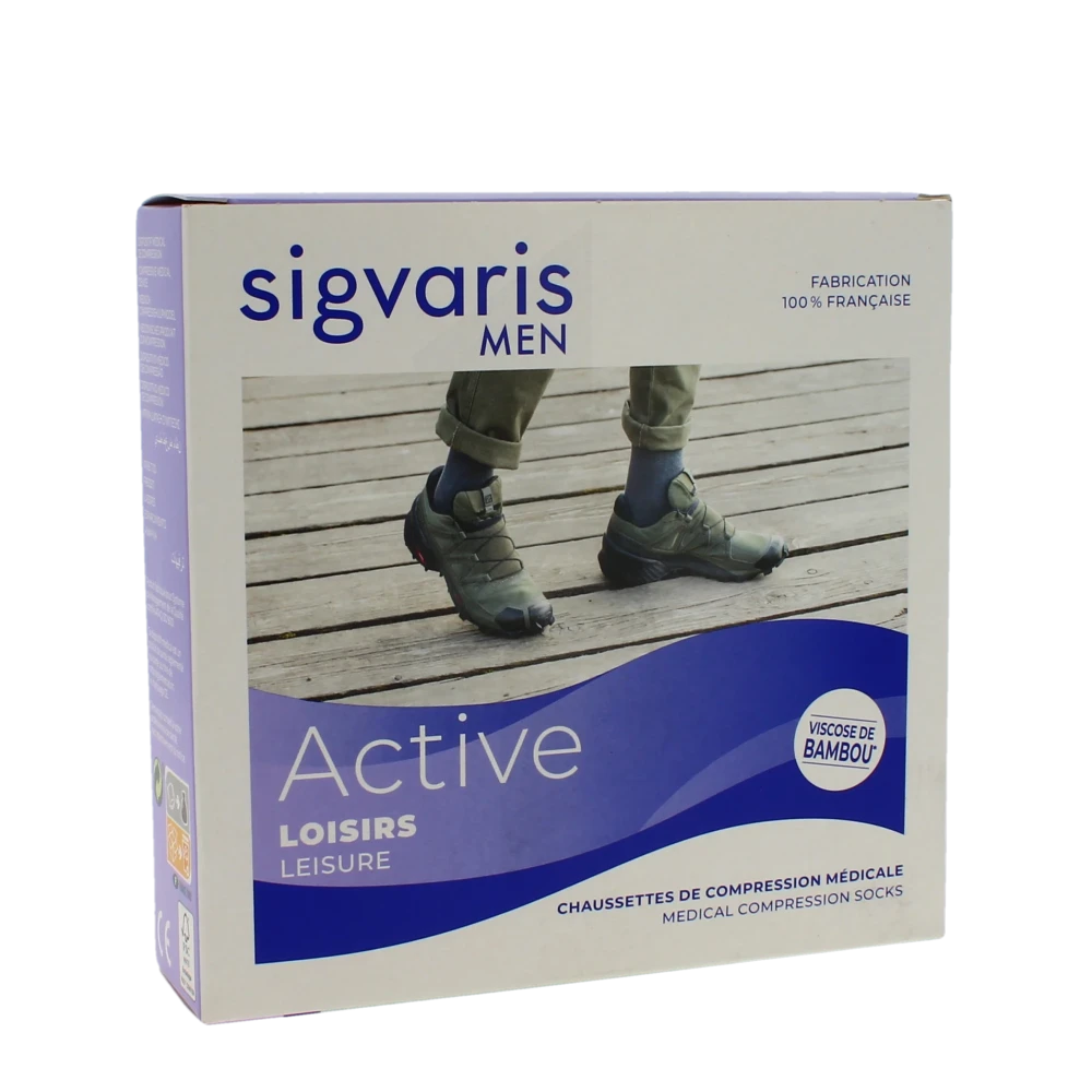 Sigvaris Active Loisirs New Chaussette Classe 2 Homme Noir Long S