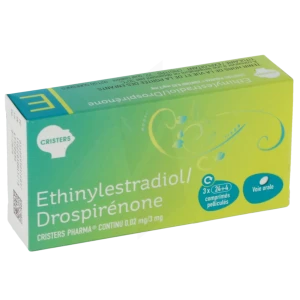 Ethinylestradiol/drospirenone Cristers Pharma Continu 0,02 Mg/3 Mg, Comprimé Pelliculé