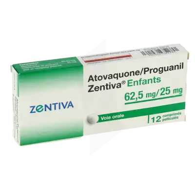 Atovaquone/proguanil Zentiva 62,5 Mg/25 Mg Enfants, Comprimé Pelliculé à La Ricamarie