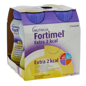 Fortimel Extra 2 Kcal Nutriment Vanille 4 Bouteilles/200ml
