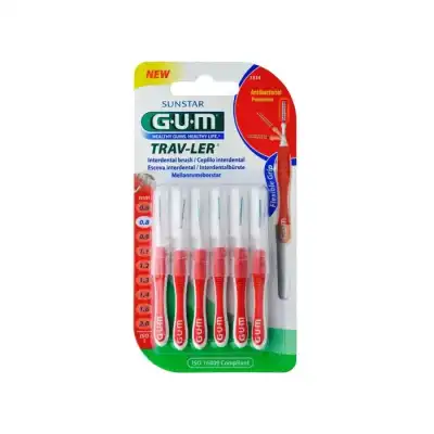 Gum Travler Brossettes Inter-dentaires Rouge 0.8 Mm B/6 à QUINCY-SOUS-SÉNART