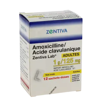 Amoxicilline/acide Clavulanique Zentiva Lab 1 G/125 Mg Adultes, Poudre Pour Suspension Buvable En Sachet-dose (rapport Amoxicilline/acide Clavulanique : 8/1) à Clermont-Ferrand