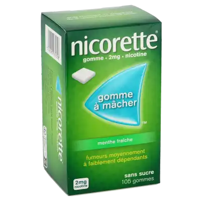 Nicorette Menthe Fraiche 2 Mg Sans Sucre, Gomme à Mâcher Médicamenteuse édulcorée Au Xylitol Et à L'acésulfame Potassique à Clermont-Ferrand