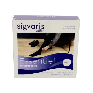 Sigvaris Essentiel Microfibre Chaussettes  Homme Classe 2 Noir Xx Large Normal