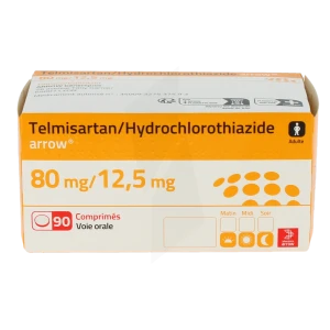 Telmisartan/hydrochlorothiazide Arrow 80 Mg/12,5 Mg, Comprimé