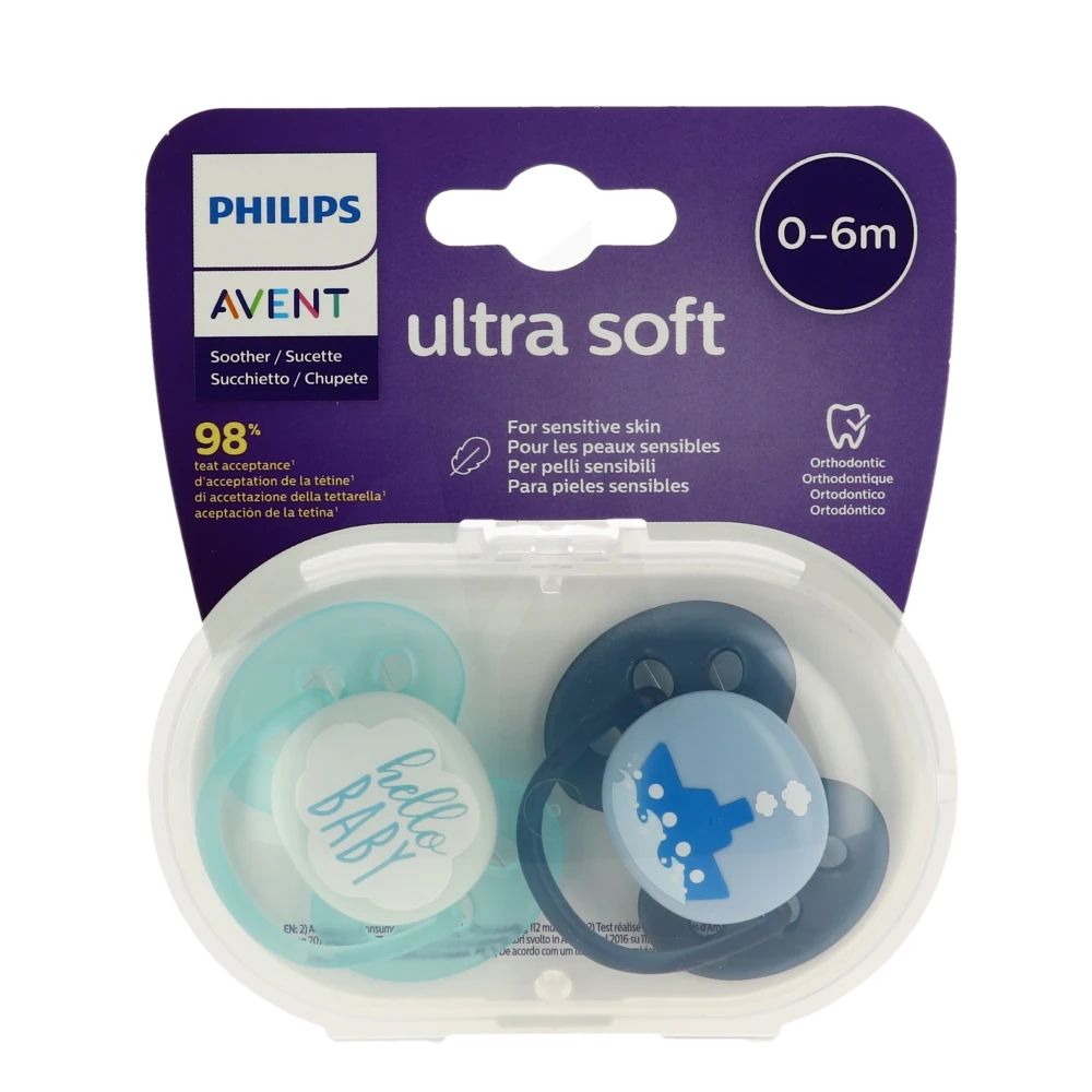 Sucettes en silicone ultra-douces Philips Avent 0-6 mois