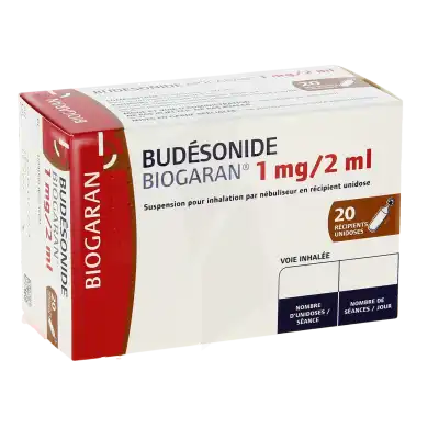 BUDESONIDE BIOGARAN 1 mg/2 ml, suspension pour inhalation par nébuliseur en récipient unidose