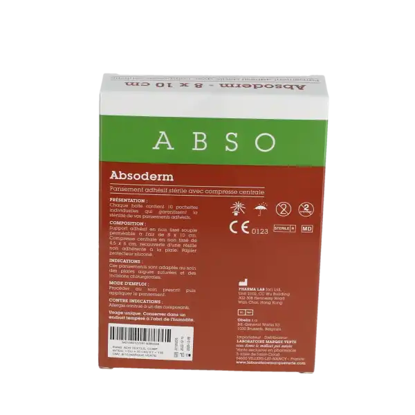 Absoderm Pansadhstérilcompcentabso 8x10cm  Bt10