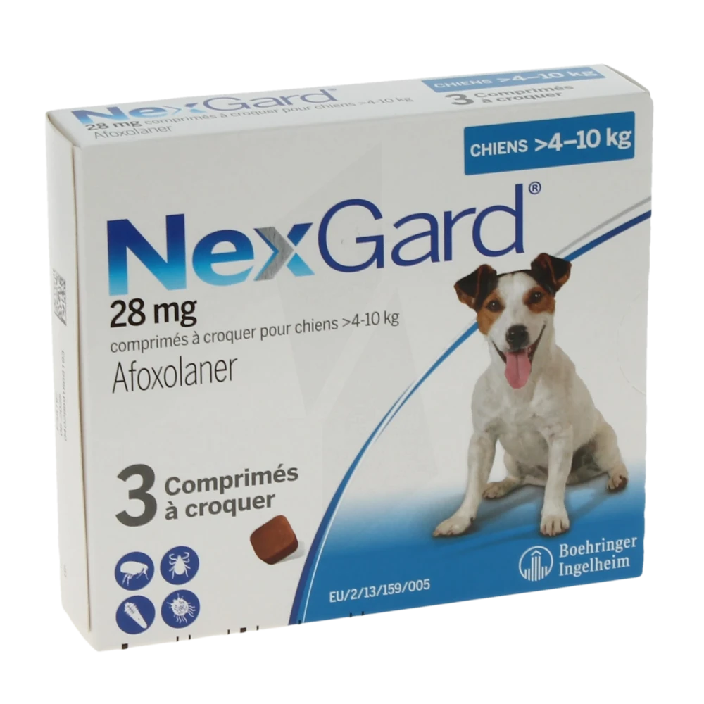 Nexgard 28 Mg Comprimes A Croquer Pour Chiens 4 - 10 Kg, Comprimé à Croquer