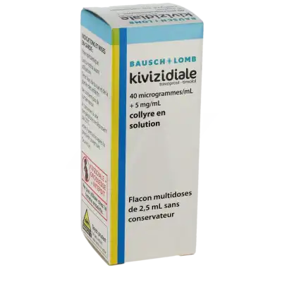 KIVIZIDIALE 40 microgrammes/mL + 5 mg/mL, collyre en solution