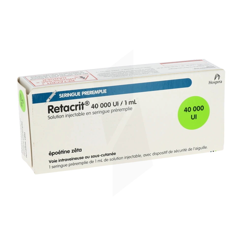 Retacrit 40000 Ui/1 Ml, Solution Injectable En Seringue Préremplie