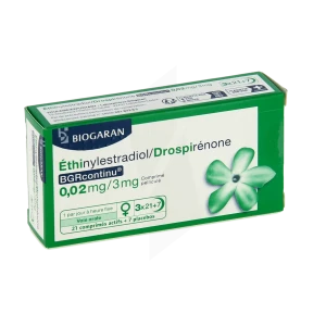 Ethinylestradiol/drospirenone Bgrcontinu 0,02 Mg/3 Mg, Comprimé Pelliculé