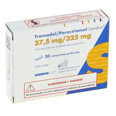 Tramadol/paracetamol Sandoz 37,5 Mg/325 Mg, Comprimé Pelliculé à Bordeaux