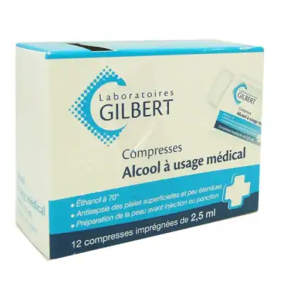 Alcool A Usage Medical Gilbert 2,5 Ml Compr Imprégnée 12sach à Abbeville