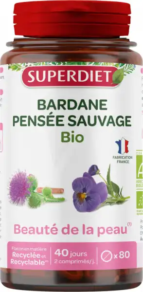 Superdiet Bardane Pensée Sauvage Bio 350mg Comprimés B/80