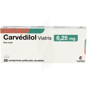 Carvedilol Viatris 6,25 Mg, Comprimé Pelliculé Sécable