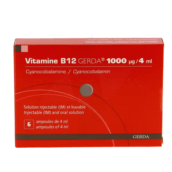Vitamine B12 Gerda 1000 µg/4 Ml, Solution Injectable (im) Et Buvable