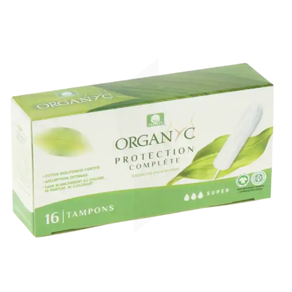 Organyc Tampon Périodique Coton Bio Super B/16