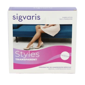 Sigvaris Styles Transparent Chaussettes  Femme Classe 2 Noir Small Normal