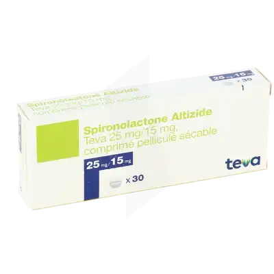 Spironolactone Altizide Teva 25 Mg/15 Mg, Comprimé Pelliculé Sécable à CHASSE SUR RHÔNE