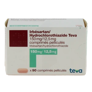 Irbesartan Hydrochlorothiazide Teva 150 Mg/12,5 Mg, Comprimé Pelliculé