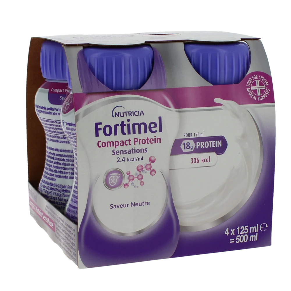 Fortimel Protein Sensation Nutriment Neutre 4 Bouteilles/125ml