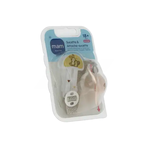 Mam Kit Sucette+attache-sucette Silicone 18mois + Etui/1