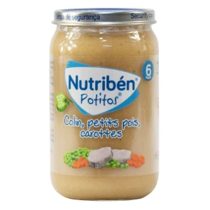 Nutribén Potitos Alimentation Infantile Colin Petits Pois Carottes Pot/235g