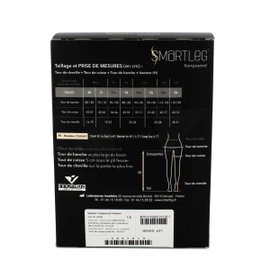 Smartleg® Transparent Classe Ii Collant Irrésistible (noir) Taille 1+ Court Pied Fermé