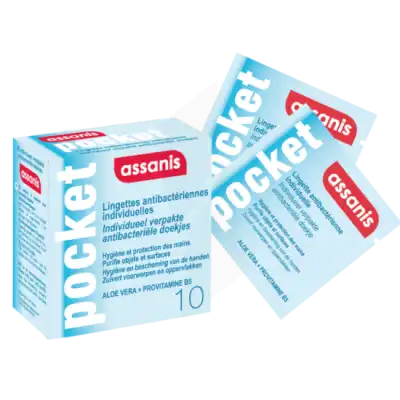 Assanis Pocket Lingette Antibactérienne Mains 10 Sachets à SAINT-RAPHAËL