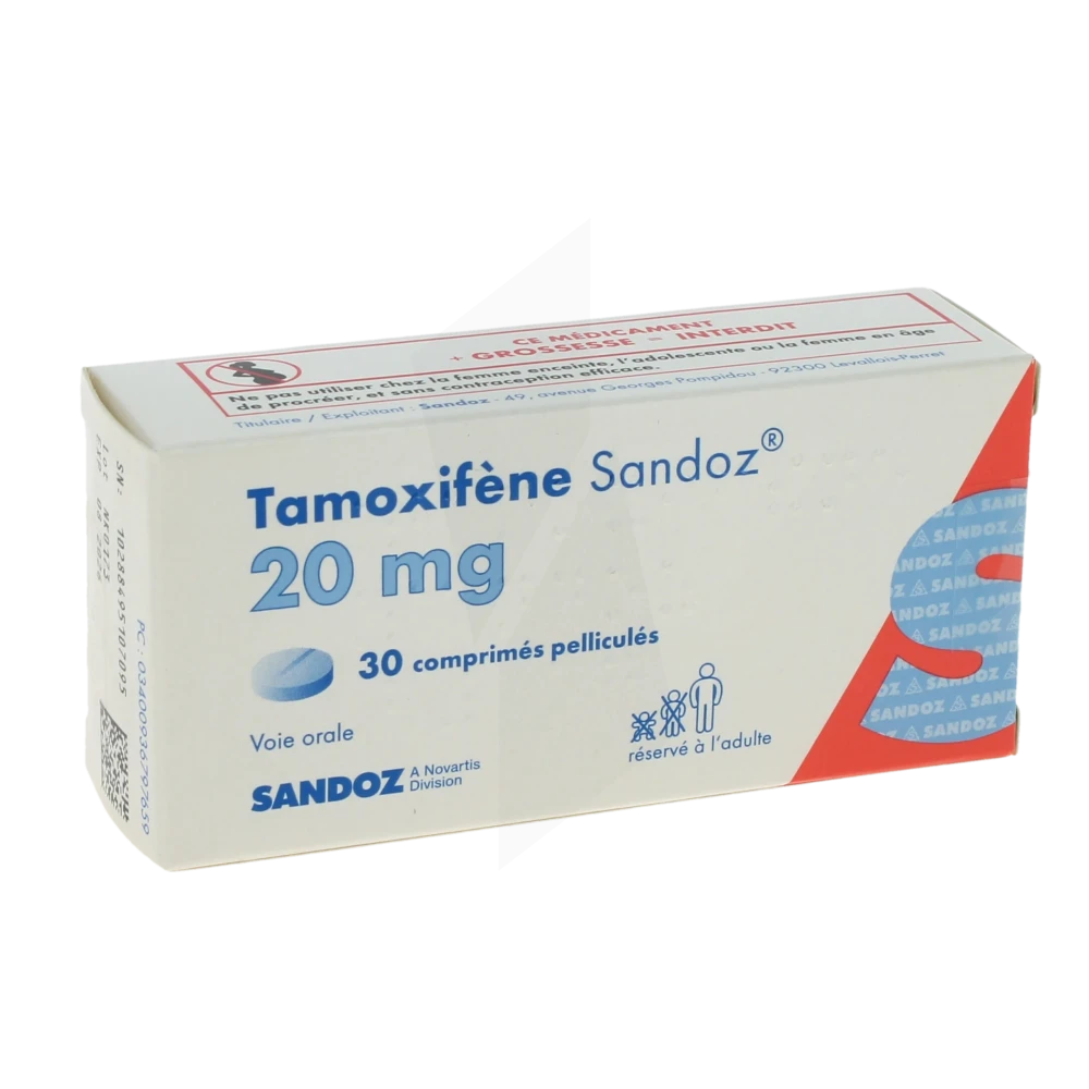 Tamoxifene Sandoz 20 Mg, Comprimé Pelliculé