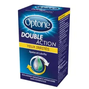 Optone Double Action Solution Oculaire Yeux Irrités Fl/10ml à LE PIAN MEDOC