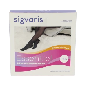 Sigvaris Essentiel Semi-transparent Bas Auto-fixants  Femme Classe 2 Brume Small Normal