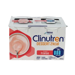 Clinutren Dessert 2.0 Kcal Nutriment Fraise 4 Cups/200g